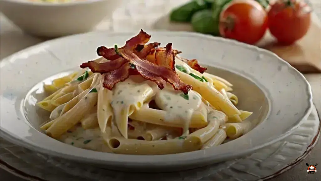 Delicioso macarrão ao molho branco com bacon: uma explosão de sabores irresistíveis!