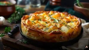 Torta de batata com cebola e parmesão: cuide da água na receita