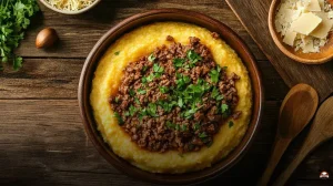 Polenta com carne moída: a combinação perfeita para o jantar