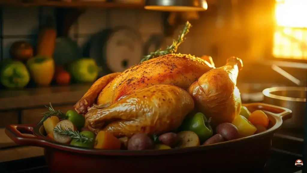 Como assar frango com legumes no forno