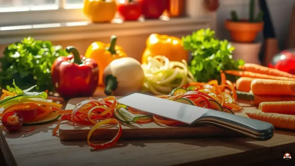 Como cortar legumes em tiras