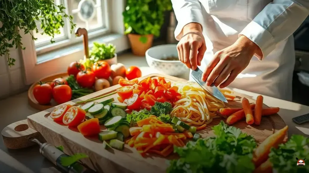 Como cortar legumes para salada
