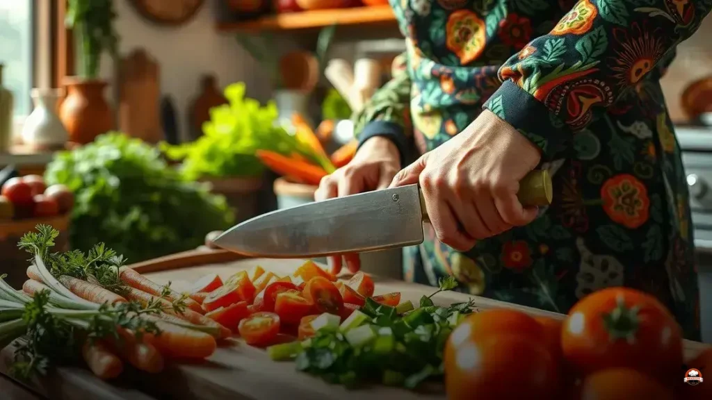 Como cortar legumes para sopa