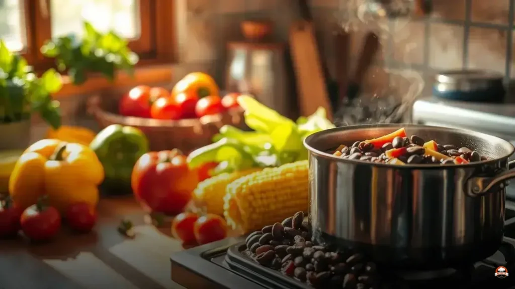 Como cozinhar feijão com legumes