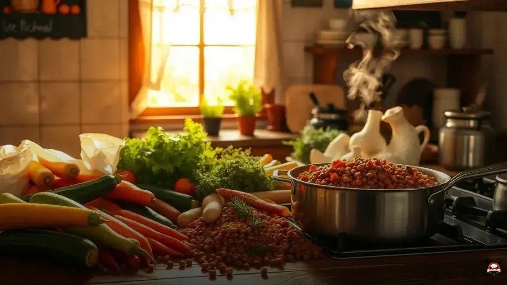 Como cozinhar lentilha com legumes