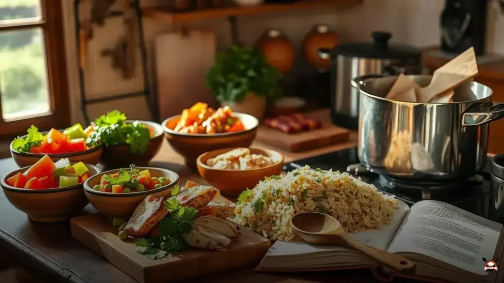 Como fazer arroz de legumes com frango