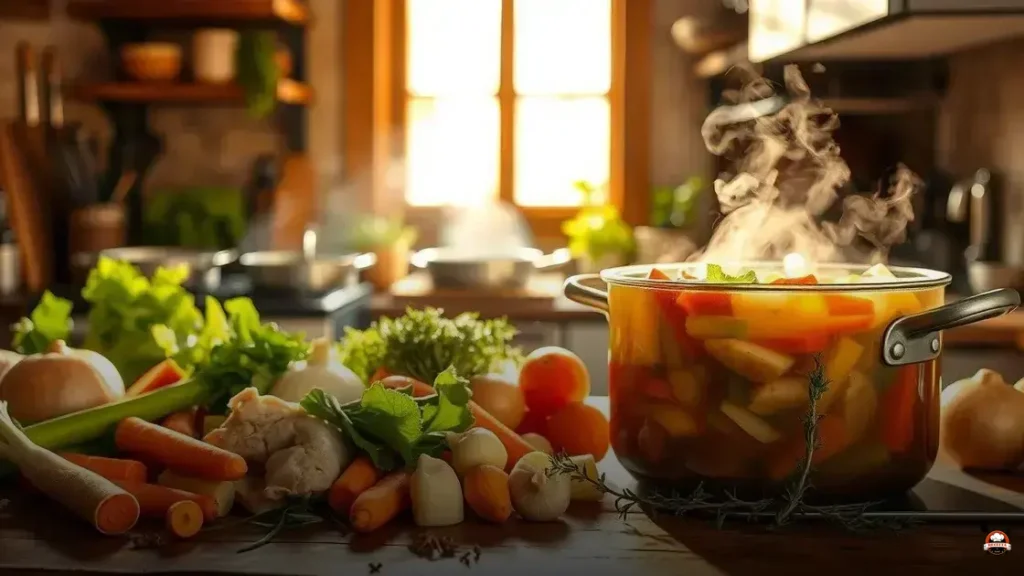 Como fazer caldo de legumes com frango