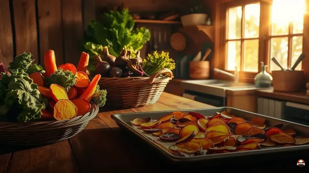 Como fazer chips de legumes no forno