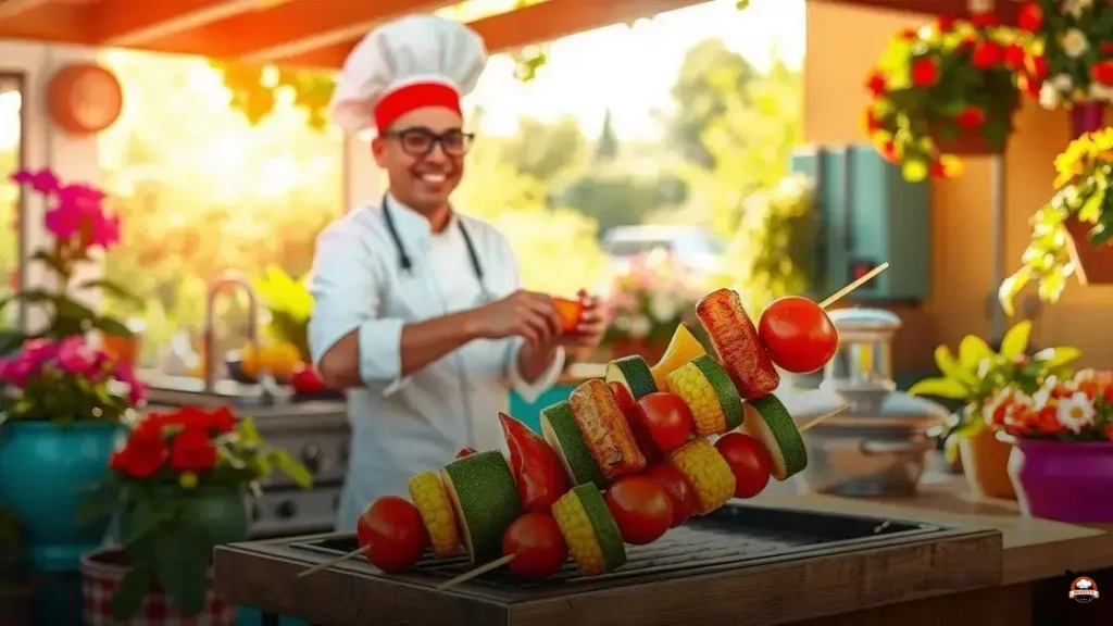 Como fazer espetinho de legumes