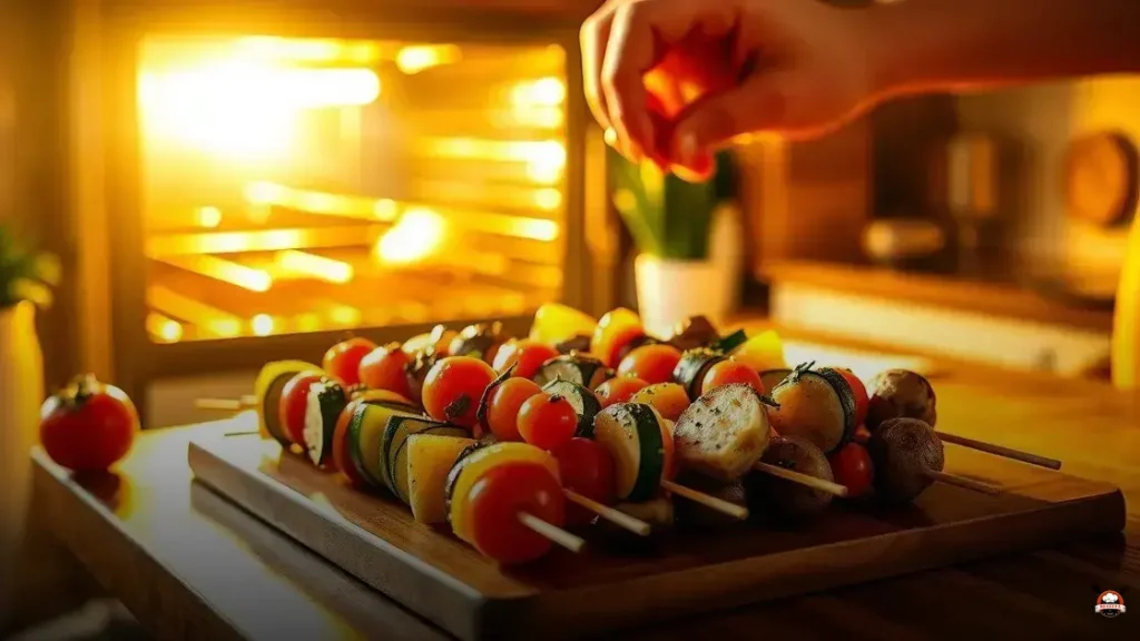 Como fazer espetinho de legumes no forno