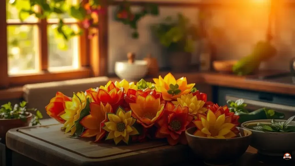 Como fazer flores de legumes