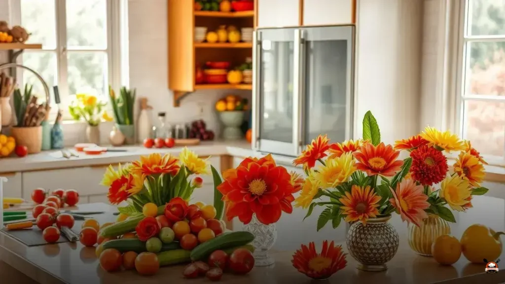 Como fazer flores de legumes e frutas