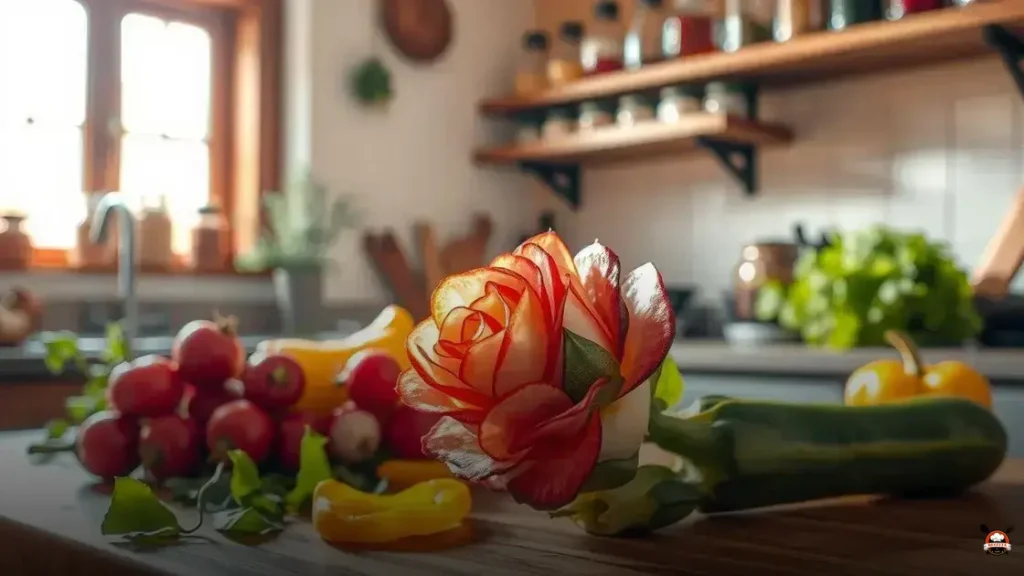 Como fazer rosa de legumes
