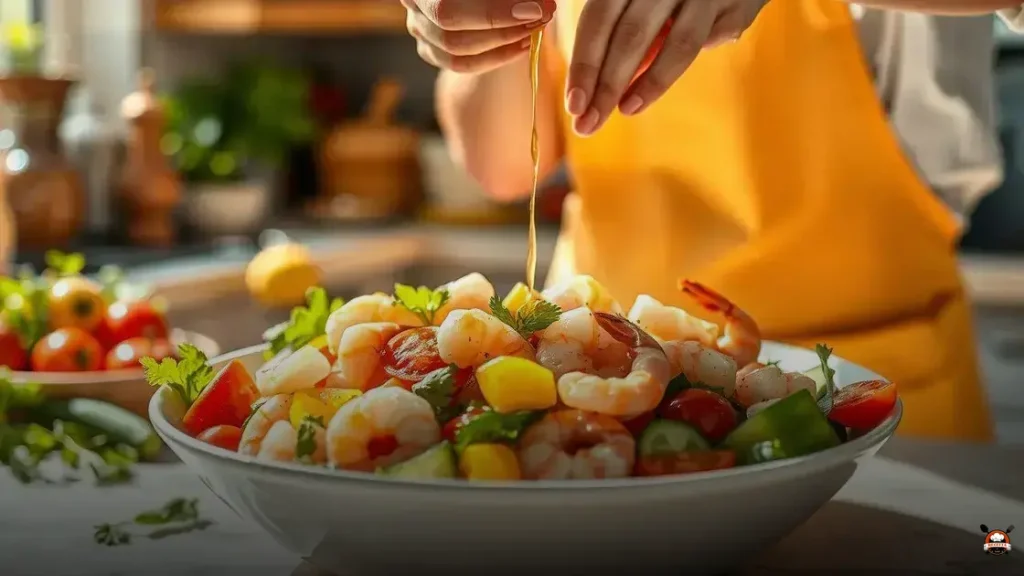 Como fazer salada de camarão com legumes