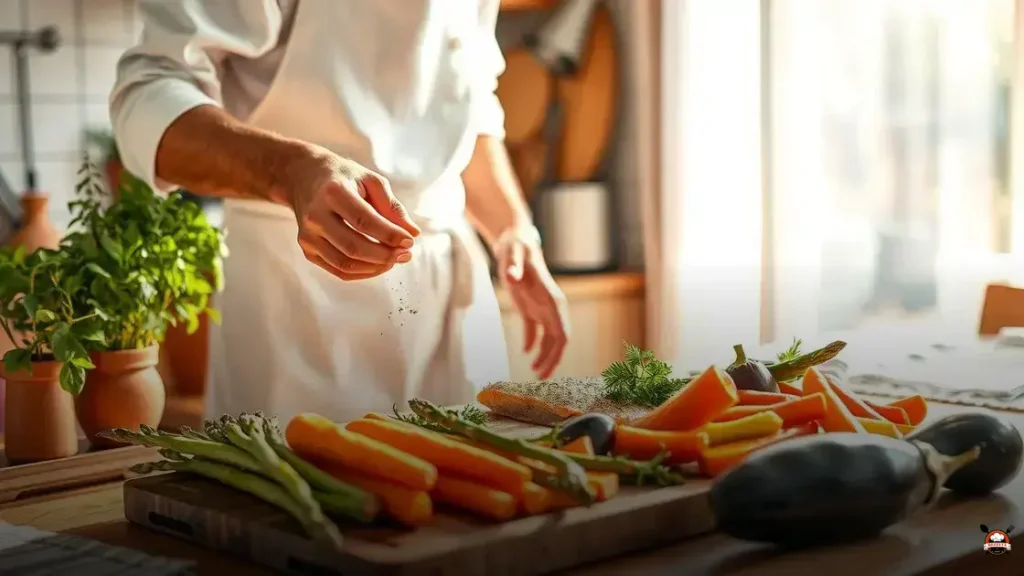 Como fazer salmão com legumes