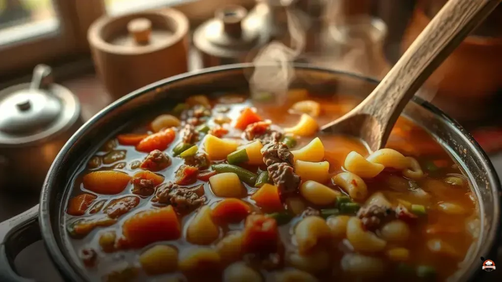 Como fazer sopa de legumes com carne moida e macarrão