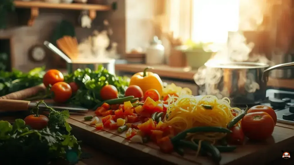 Como fazer sopa de legumes com macarrão espaguete