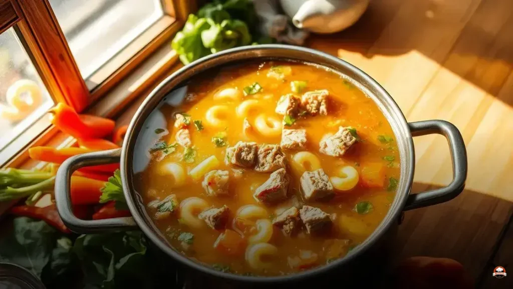 Como fazer sopa de legumes com musculo e macarrão
