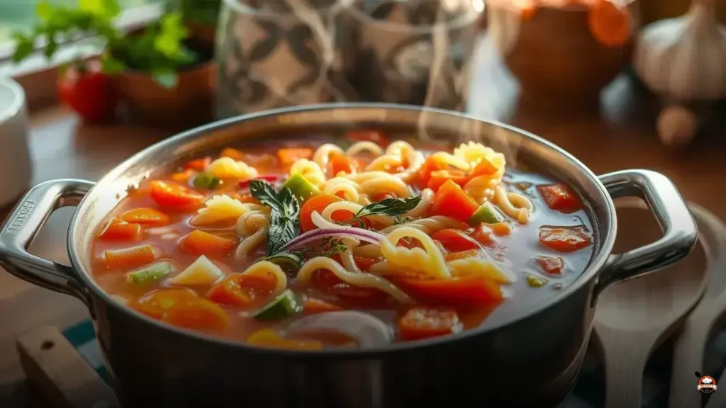 Como fazer sopa de legumes e macarrão