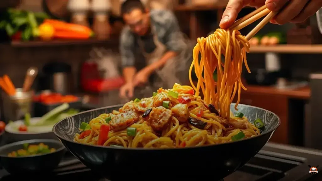Como fazer yakisoba de frango com legumes