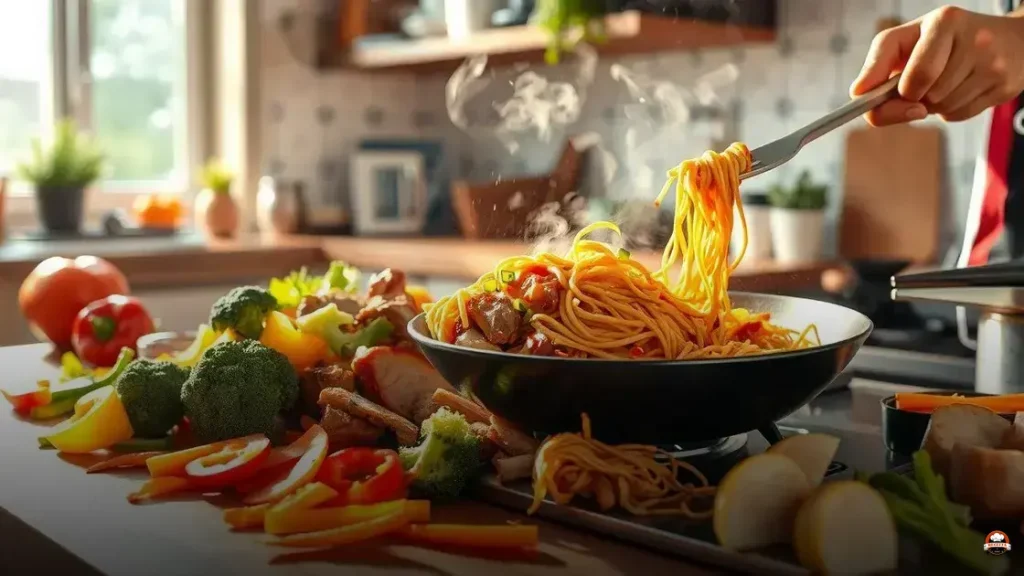 Como fazer yakissoba de carne frango e legumes