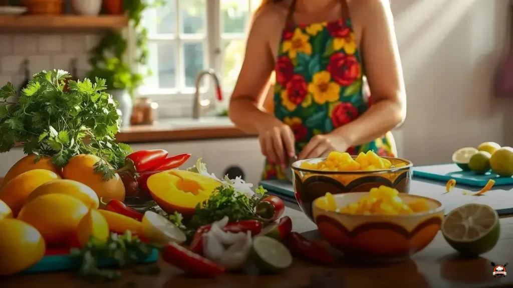 Cómo hacer salsa de mango con chile habanero