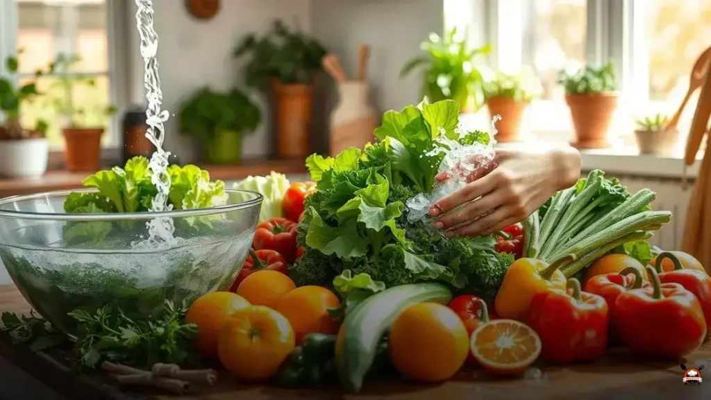 Como lavar legumes e verduras