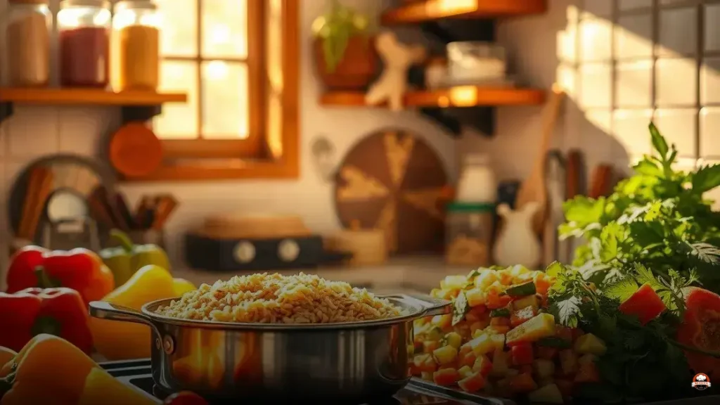 Como que faz arroz integral com legumes