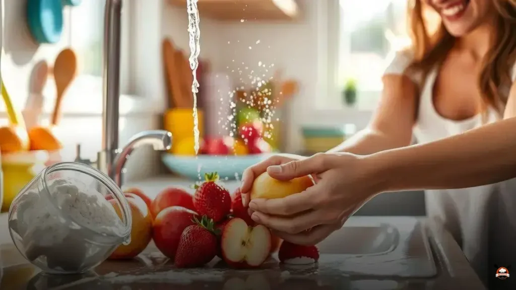 How do you wash fruit with baking soda