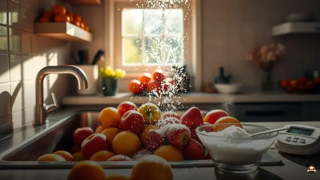 How much baking soda to wash fruit