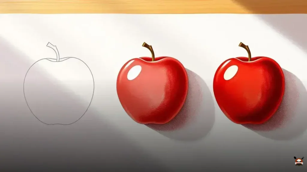 How to draw a fruit step by step
