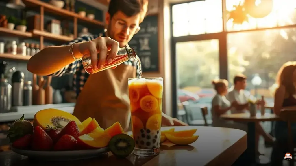 How to make fruit bubble tea
