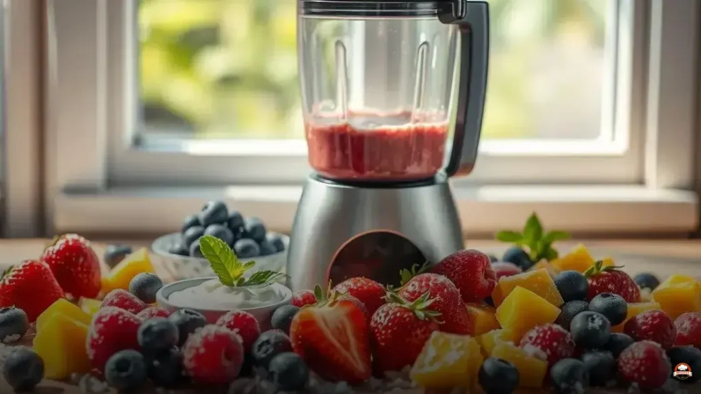 How to make smoothie with frozen fruit and yogurt