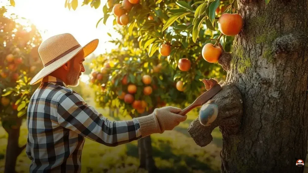 How to remove lichen from fruit trees