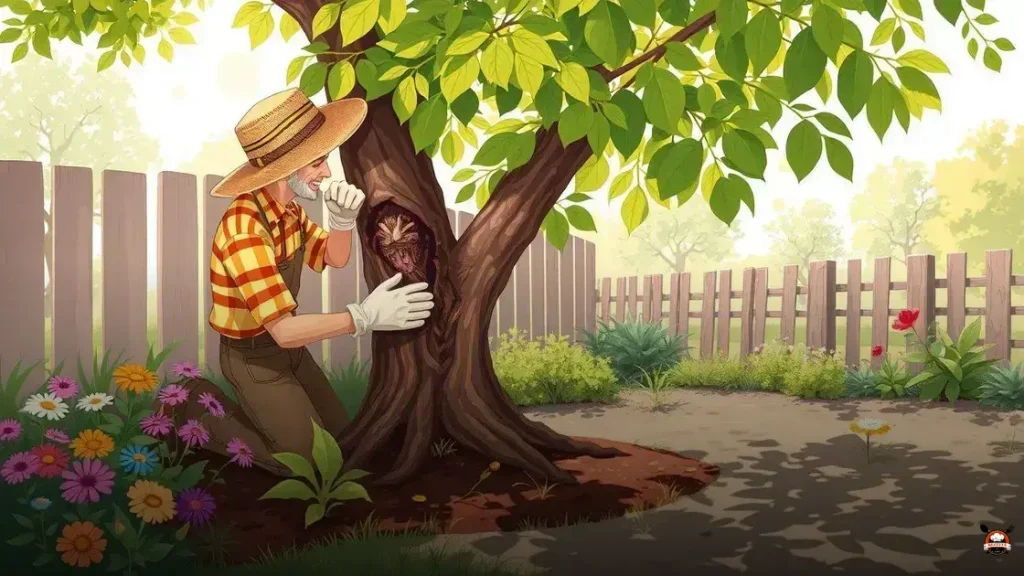 How to repair a damaged fruit tree trunk