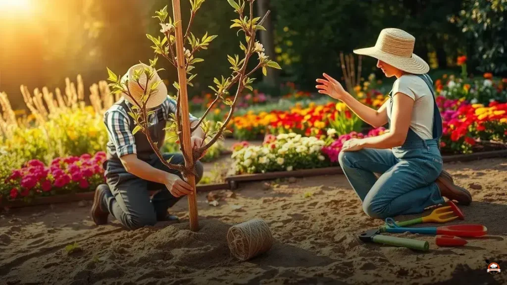 How to stake a fruit tree