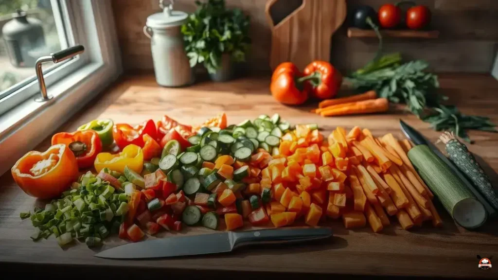 Medidas de cortes de verduras