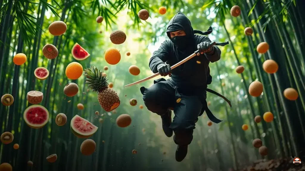 Ninja crash qual fruta cortar