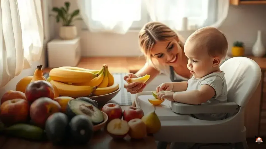 Qual fruta dar para bebe 6 meses