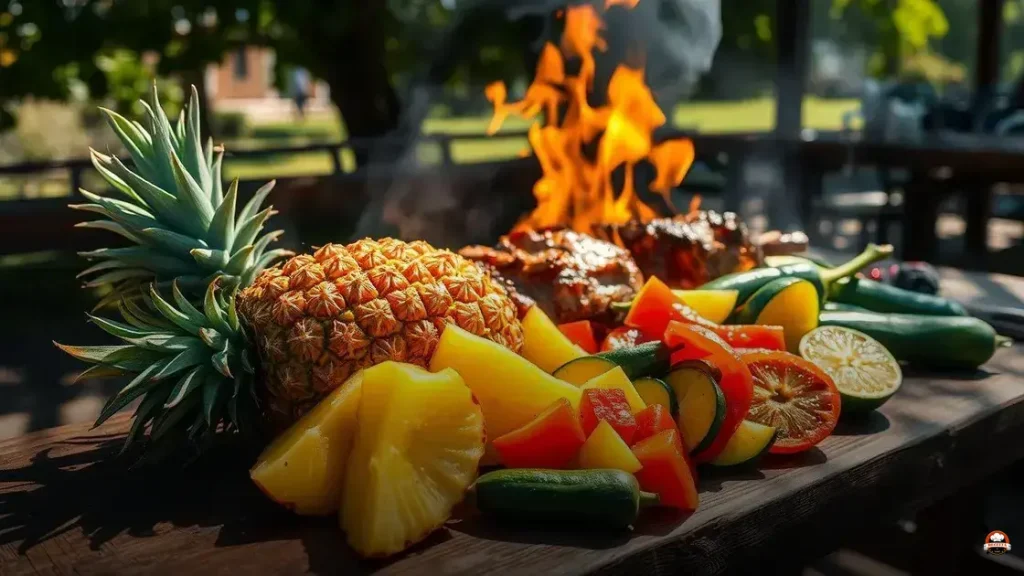Qual fruta gosta de se usar no churrasco brasileiro