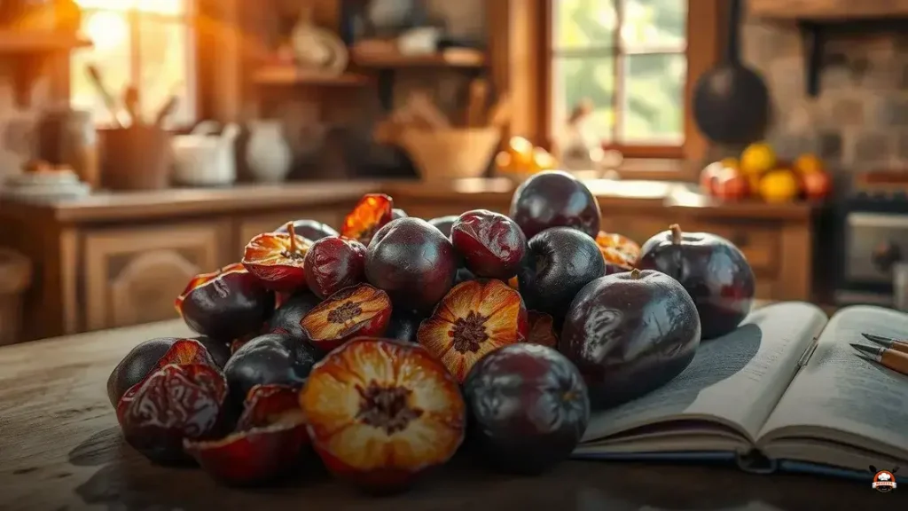 Qual fruta ressecada para se tornar uma ameixa seca