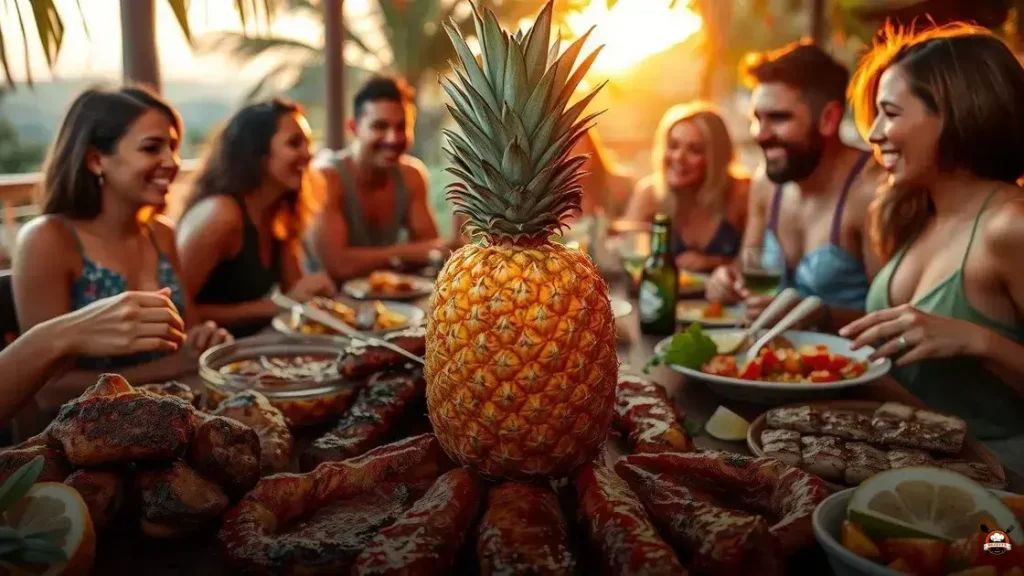 Qual fruta usa no churrasco brasileiro