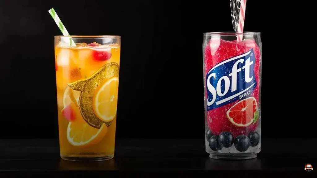 What is the difference between nectar fruit juice and soft drink