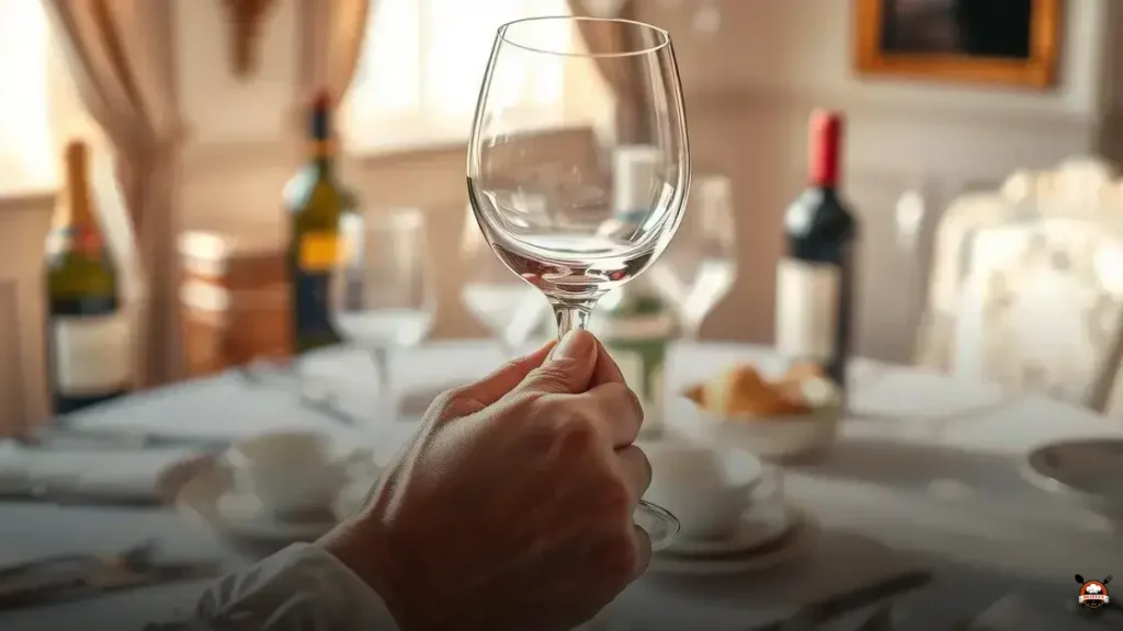 como pegar na taça de vinho