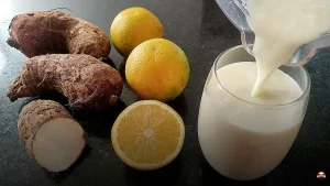 Vitamina de inhame com laranja: refresco para o seu dia
