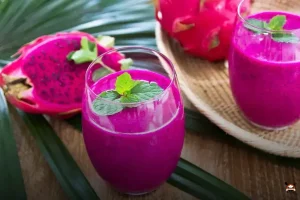 Vitamina de pitaya com morango: refresco nutritivo e saboroso