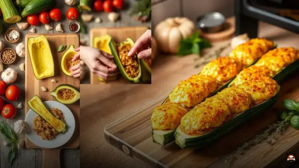 como fazer abobrinha recheada na airfryer