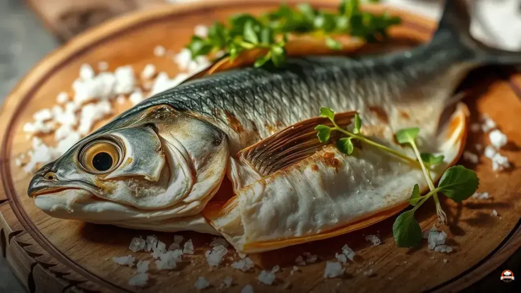 o peixe gadus morhua depois de seco e salgado